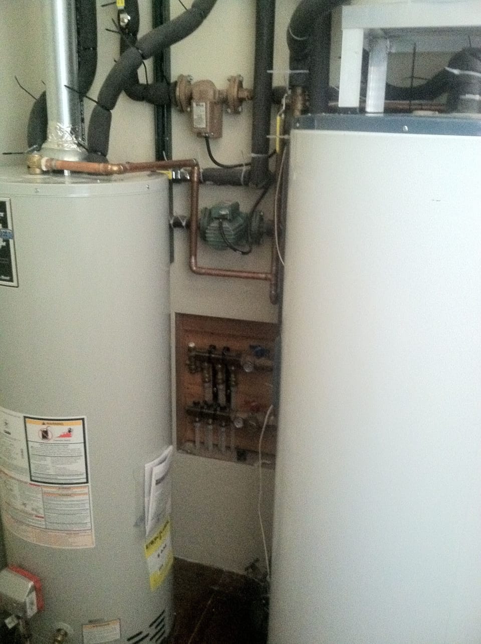 Solar powered radiant floor with propane back up