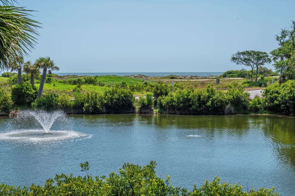 Lagoon from back deck and you can see the ocean in the distance.