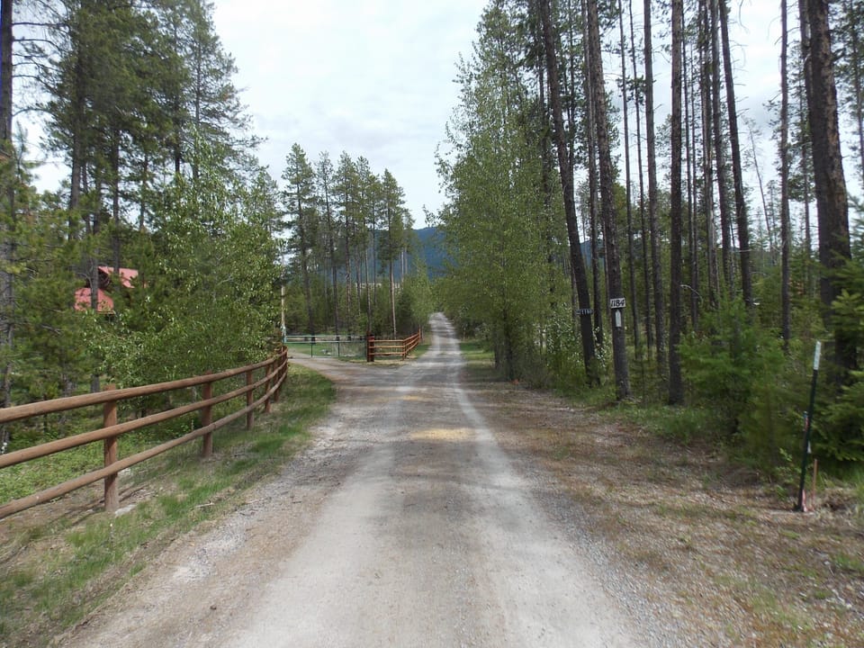 The driveway is 200 yards long and allows for privacy
