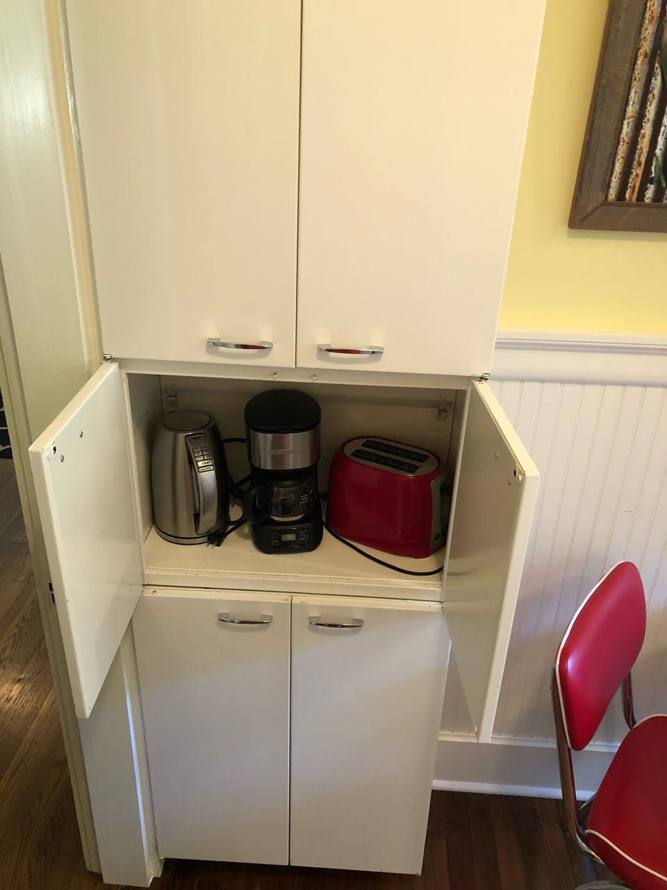 These 1930's Hotpoint cabinets came from the original kitchen in the main house.