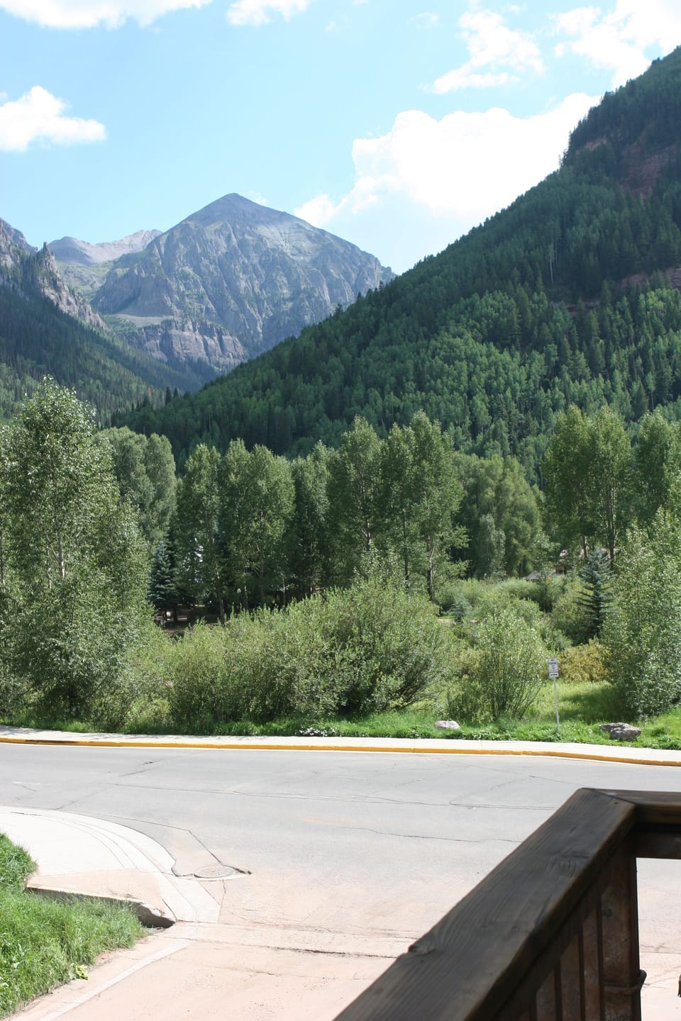 View from master bedroom balcony in summer.