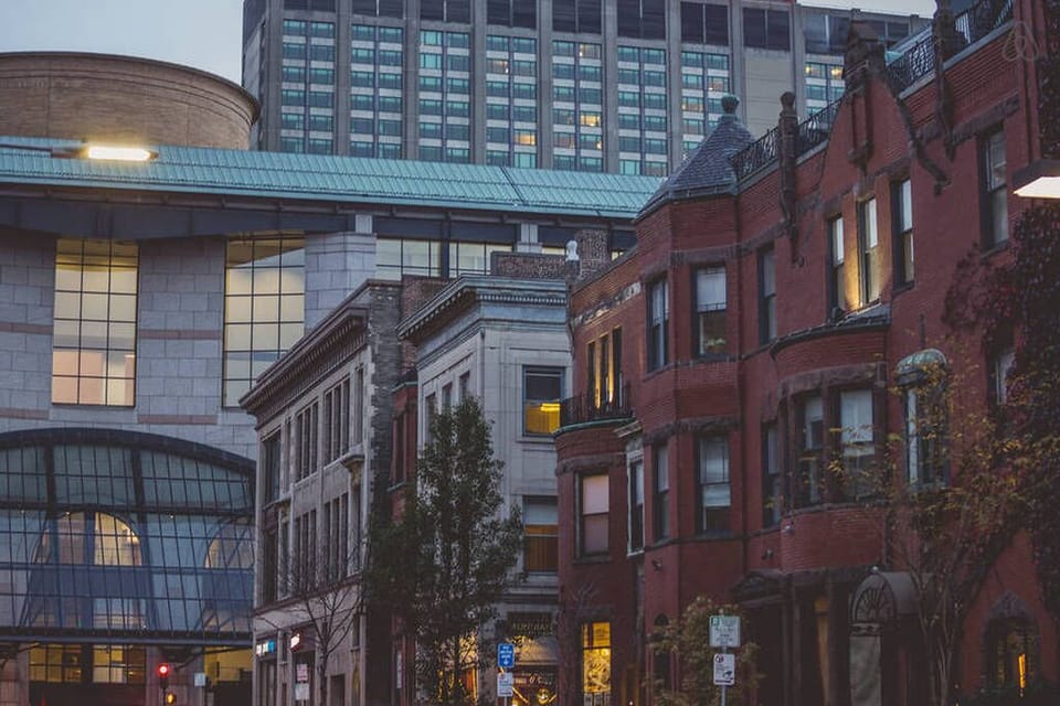 Our Brownstone is the first brick building on the left.