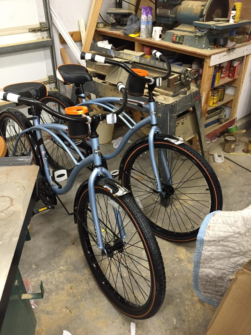 2 coaster bikes for cruising in the village