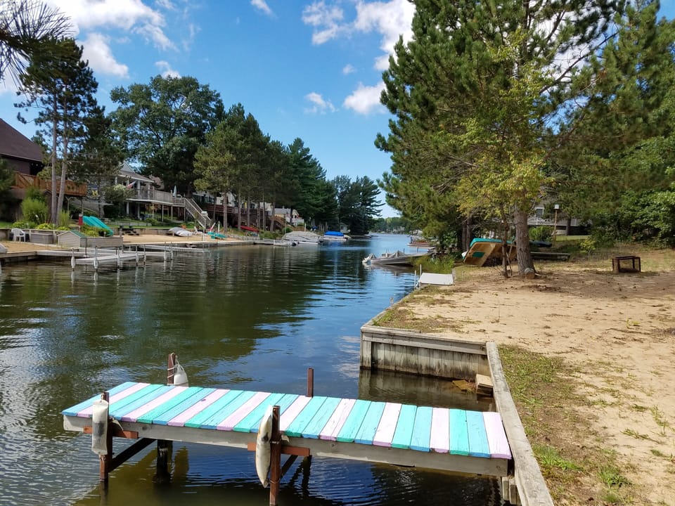 Dock looking down the canal to Upper Silver Lake