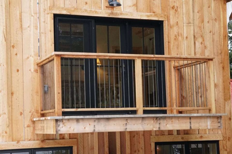 A private spot off the master bedroom for an evening drink or a morning coffee.