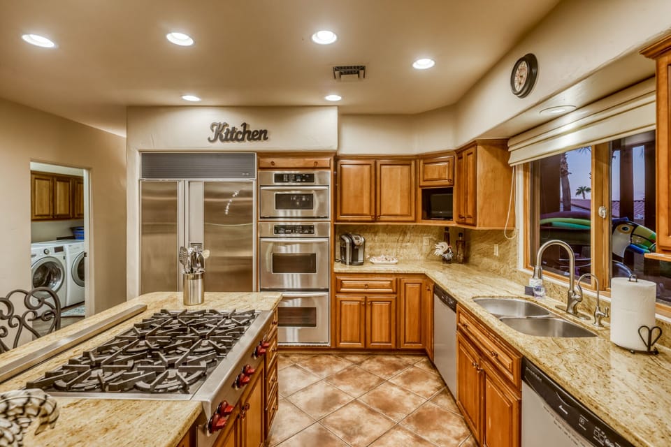 Fully stocked kitchen and wolfe range