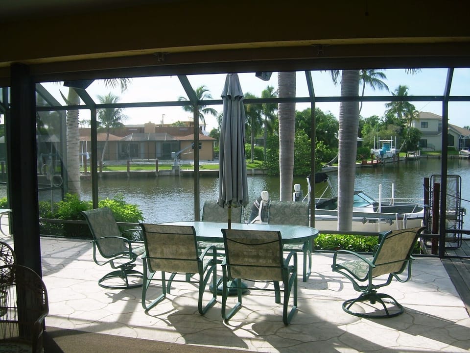 Outside dining area and view