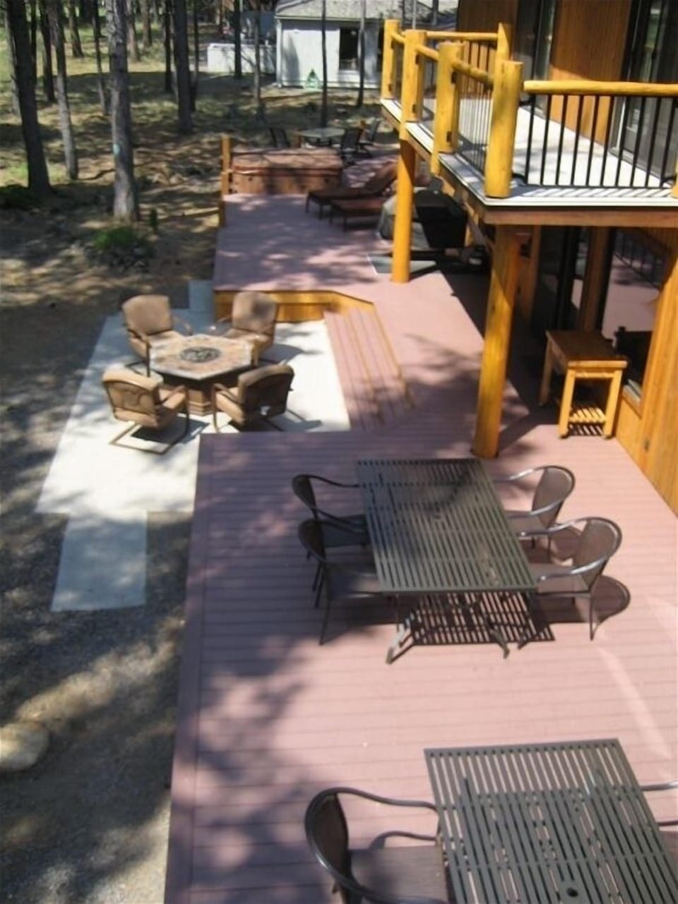 Outside deck view from upper master bedroom outside deck.
