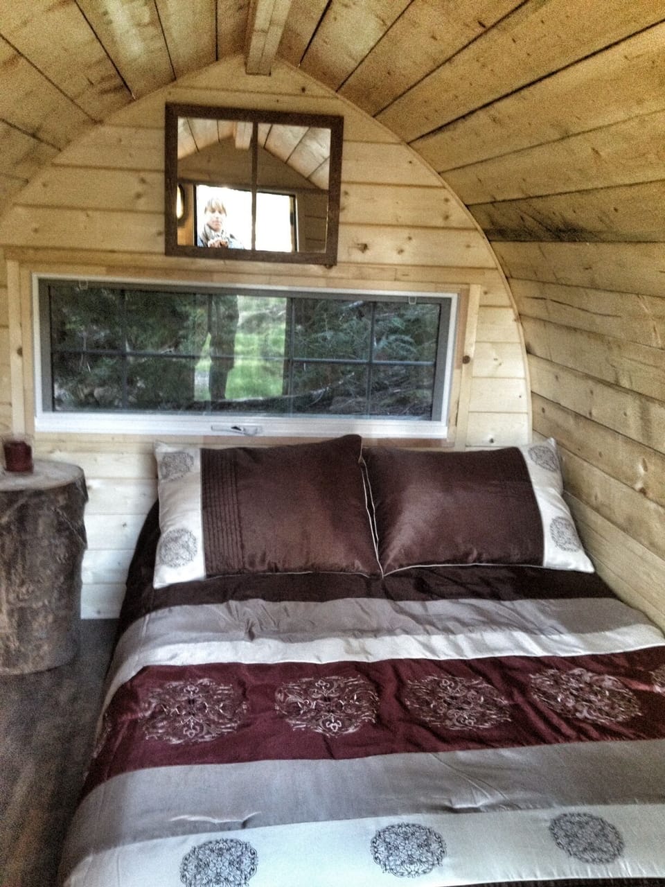 A view of inside the Pod. It has electricity and heat