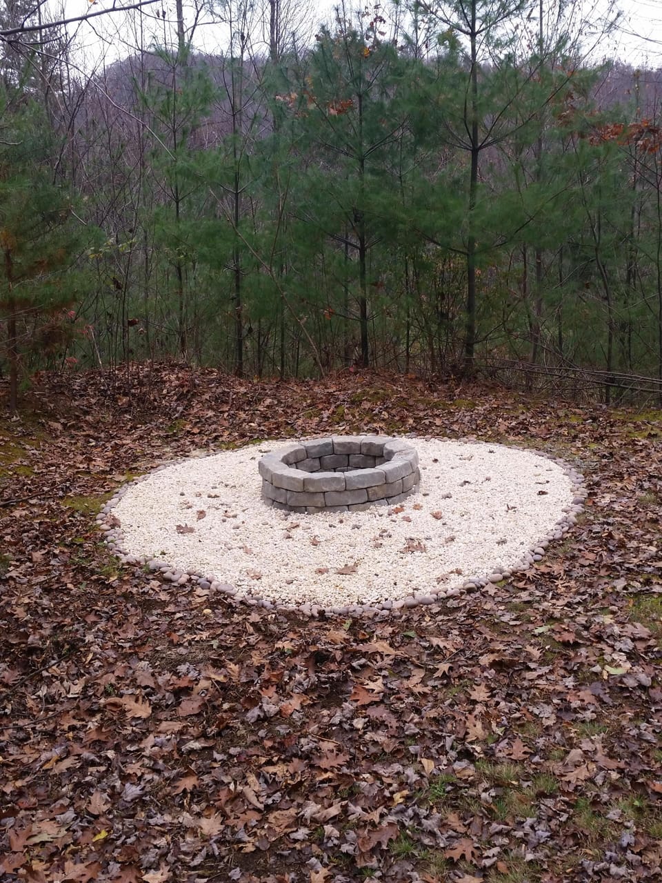 Fire pit with chairs
