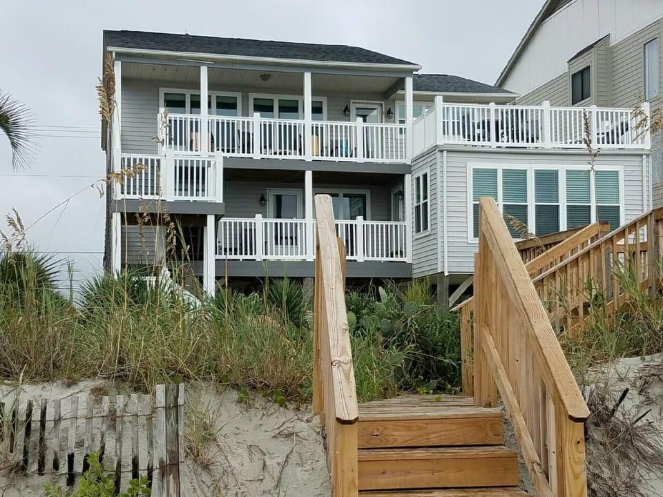 View of the Beach House from the dune