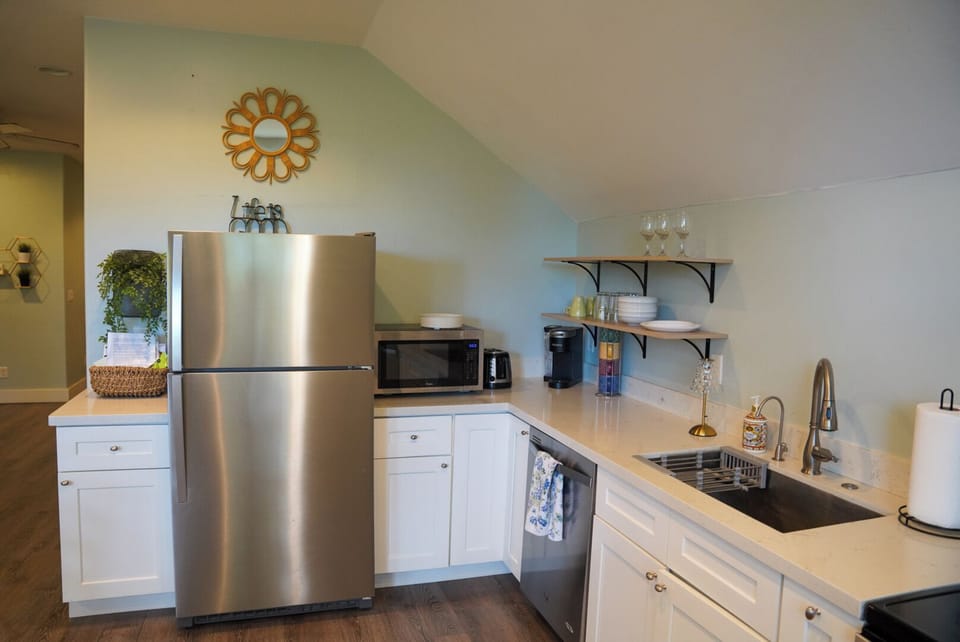 Refrigerator, dishwasher, microwave, Keurig