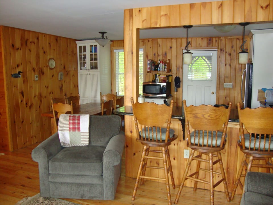 View from living room towards dining area.