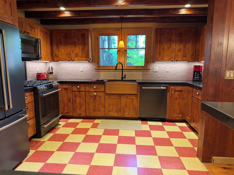 Kitchen with copper sink