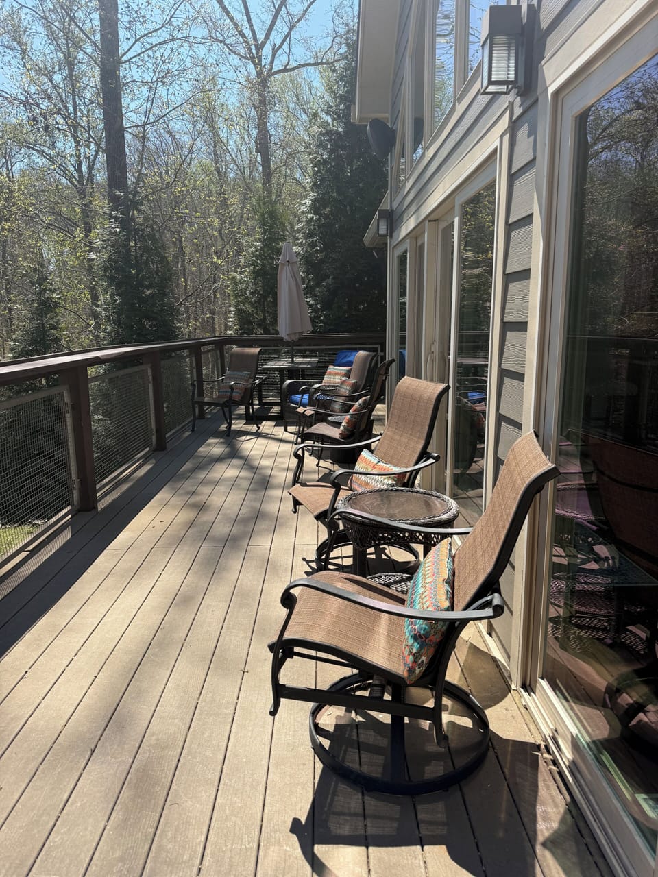 Plenty of seating on patio upstairs.