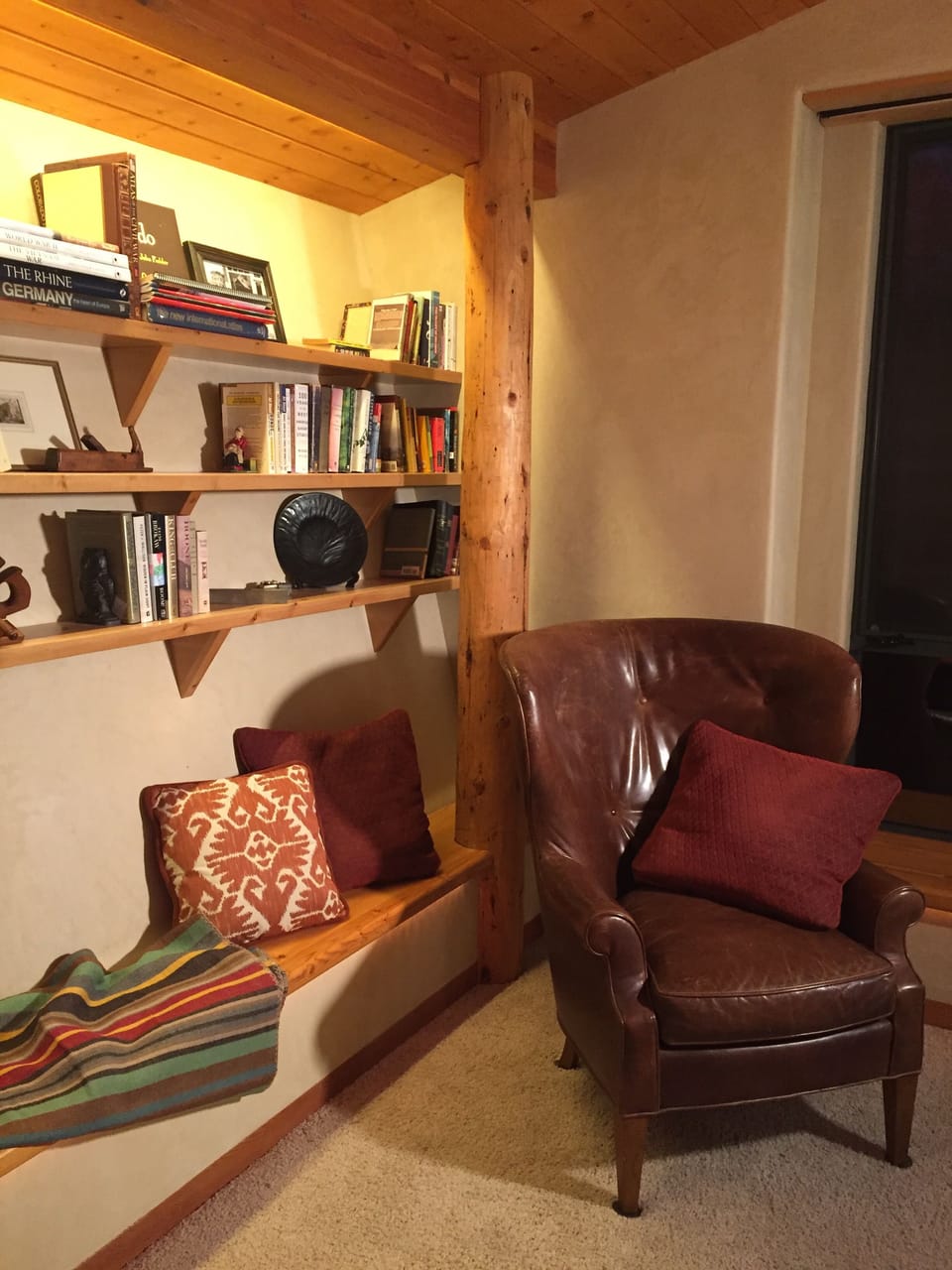 Master bedroom and book nook.  