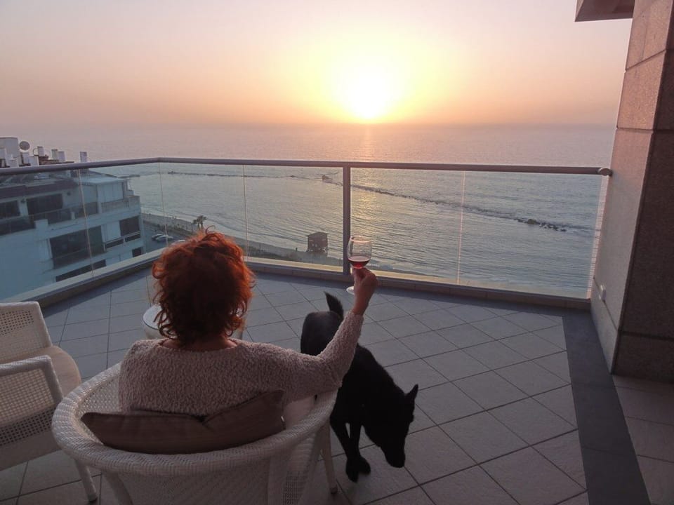 Enjoying the balcony