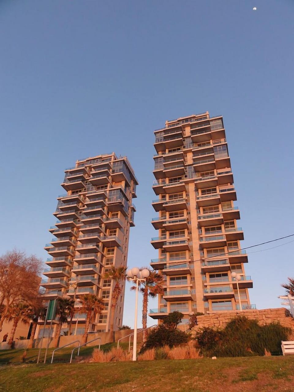 Apartment building as seen from the beach