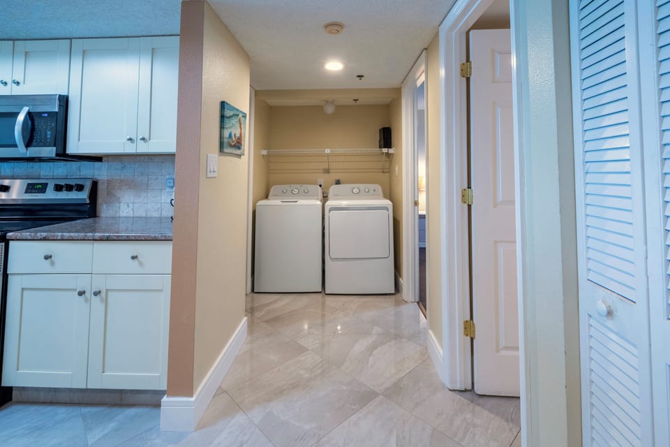 Full size washer and dryer in unit
