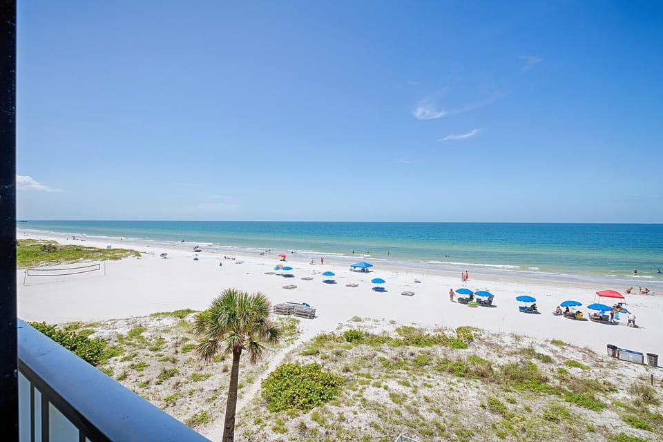 Beach view from condo patio