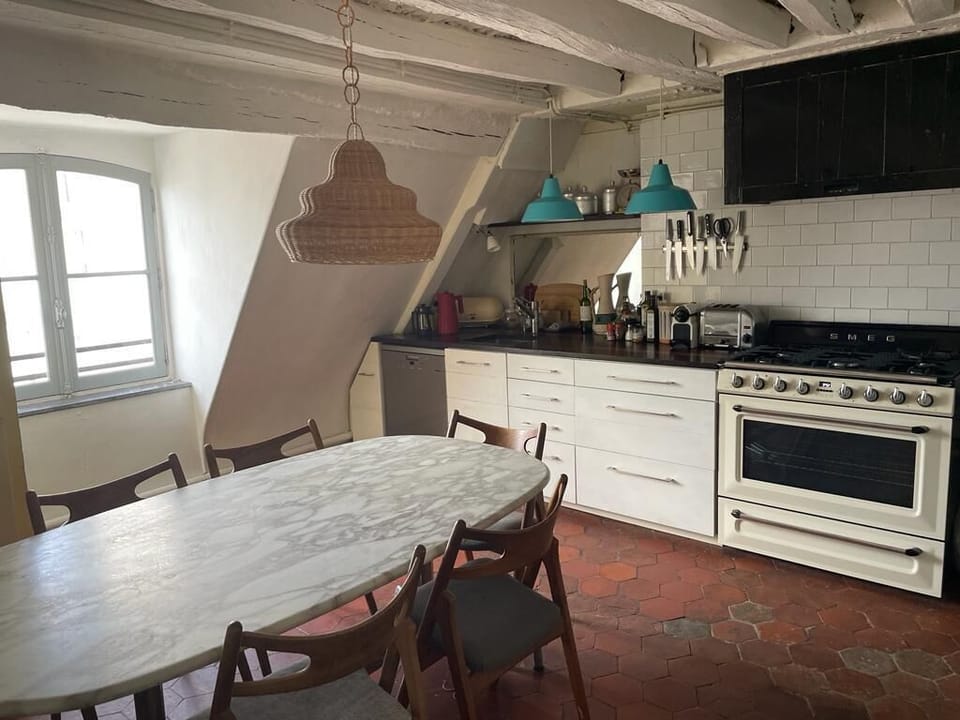 Kitchen with range cooker.