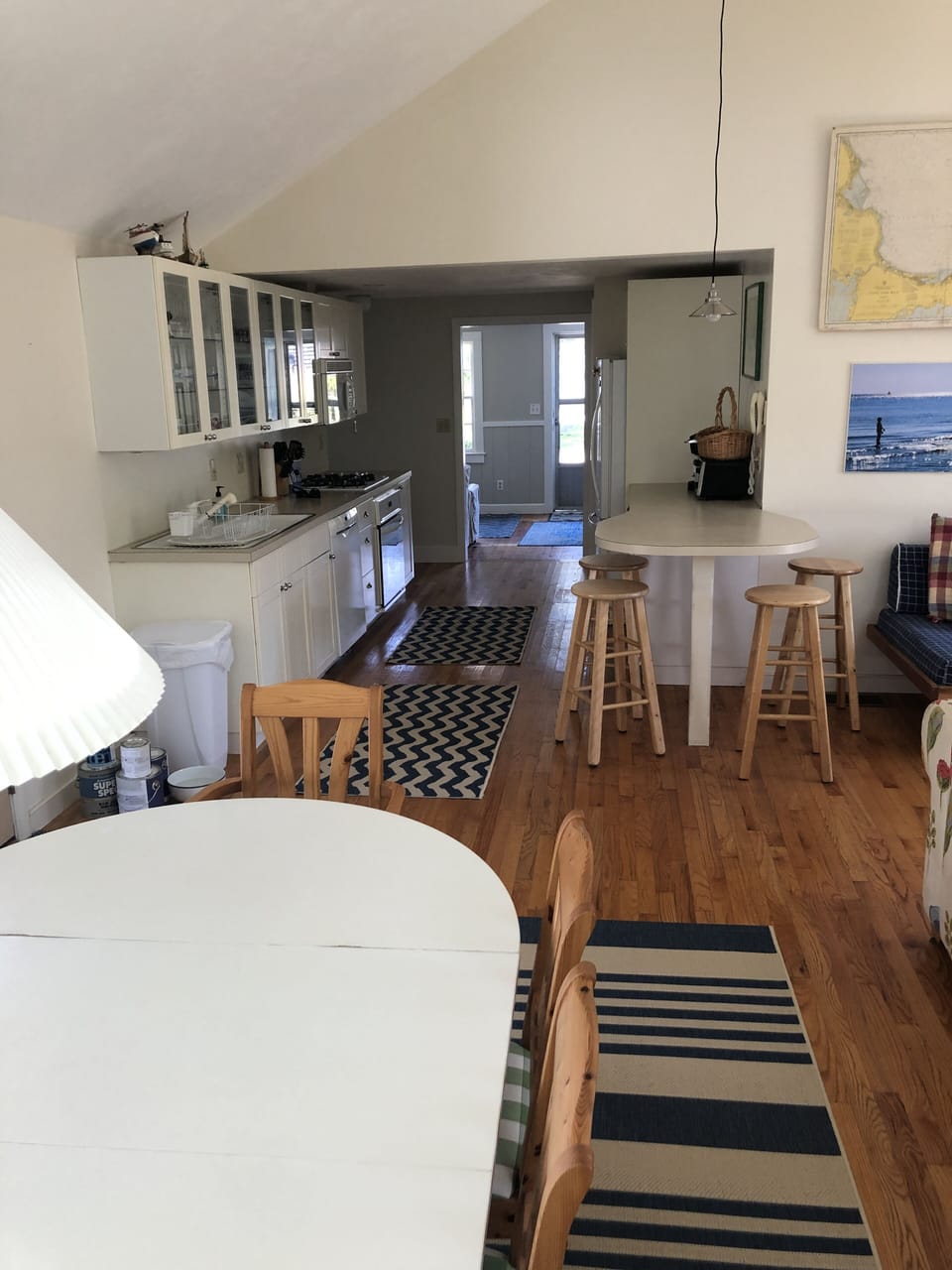 Family room looking through kitchen to front door. 