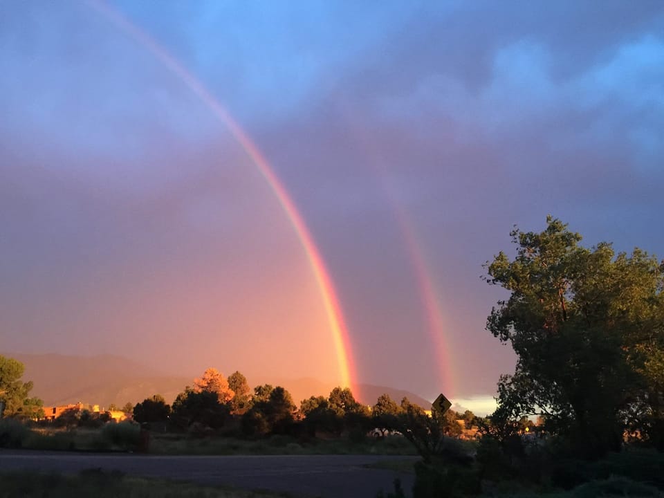 Double rainbow right outside front door