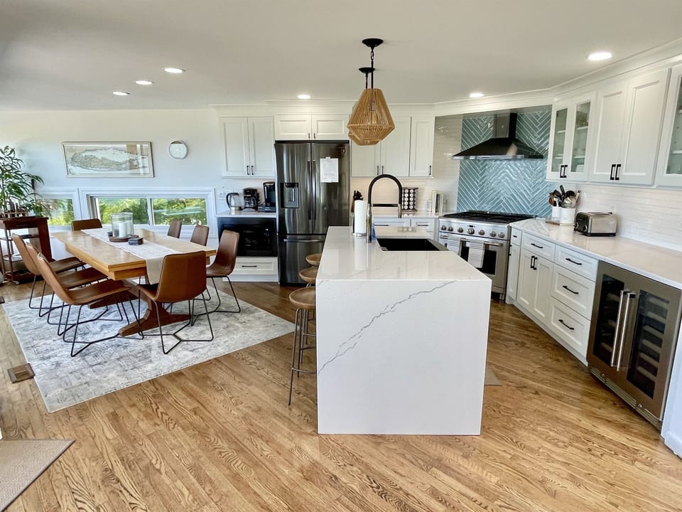 The kitchen is perfect for chef enthusiasts! All appliances are new and the dual zone beverage fridge is a crowd pleaser.