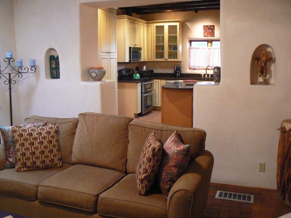 View from the living room to the cooks kitchen.
