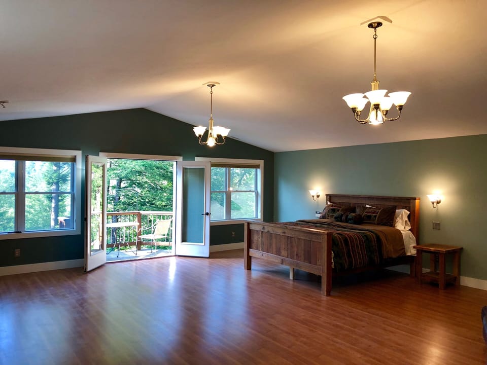 Balcony off master suite overlooking Franconia Notch