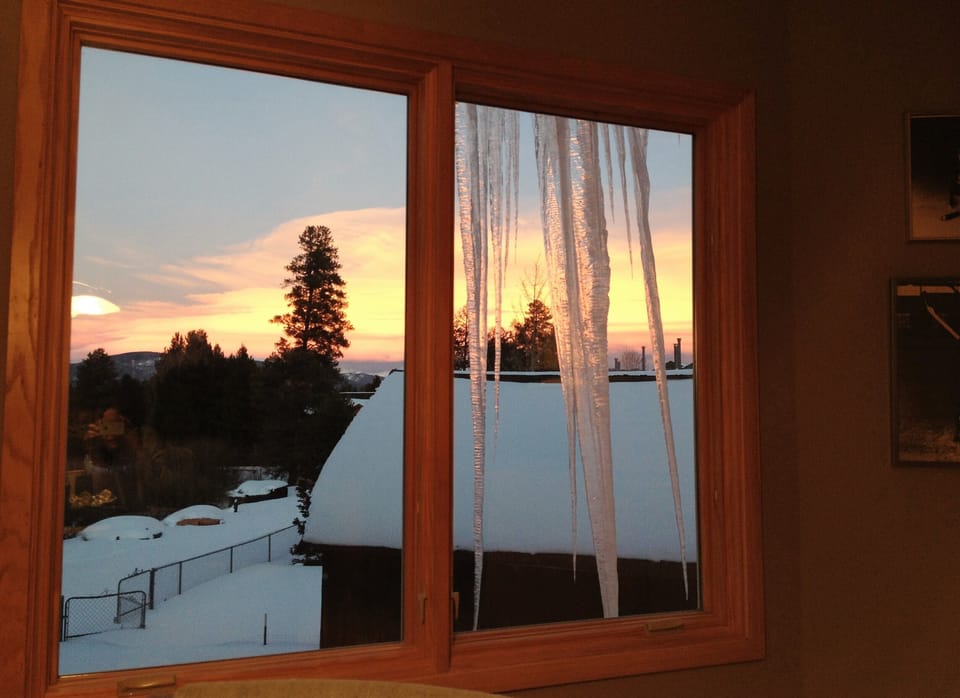 Looking east from Great Room in winter. 