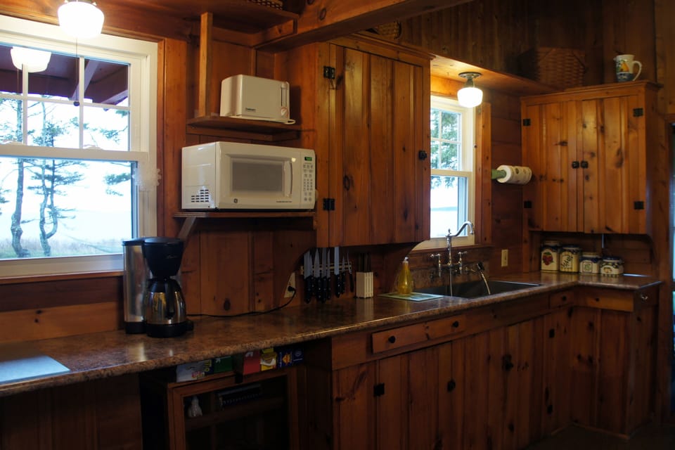 New Sink and faucet Spring 2016 with great view of Pemaquid Point out windows!