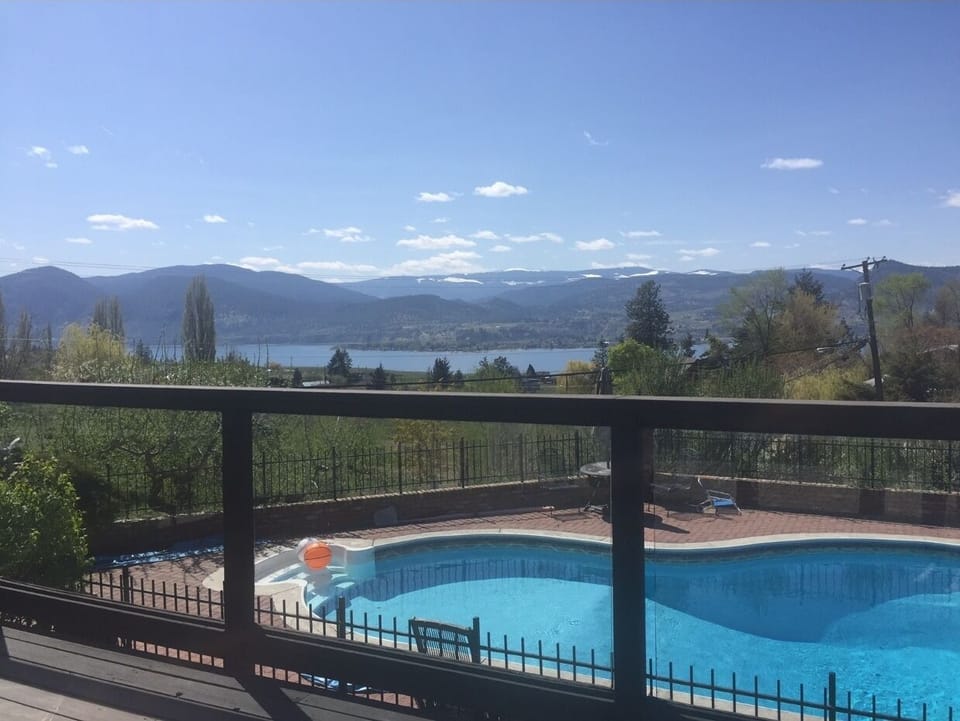 Pool and lake from deck