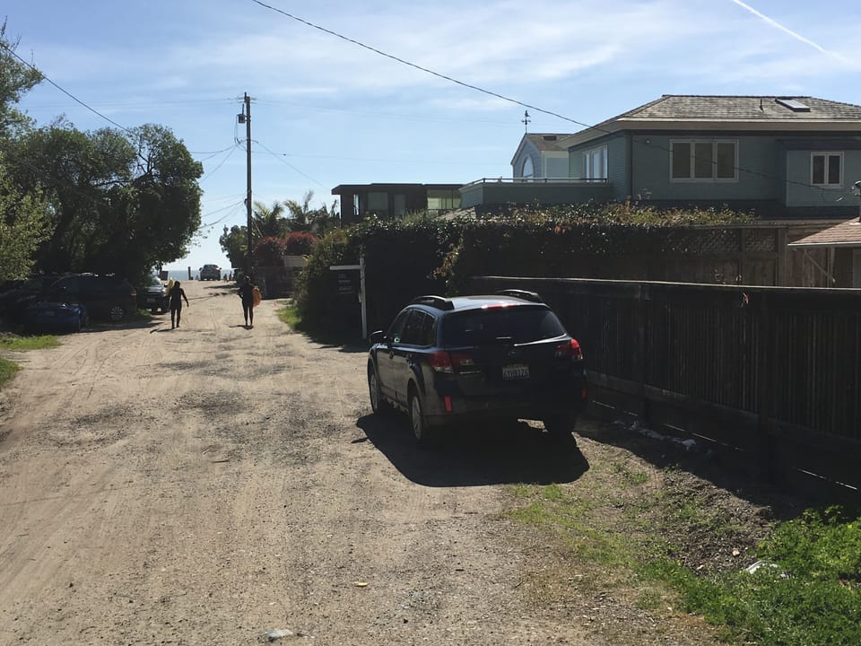 The beach is at the end of the street