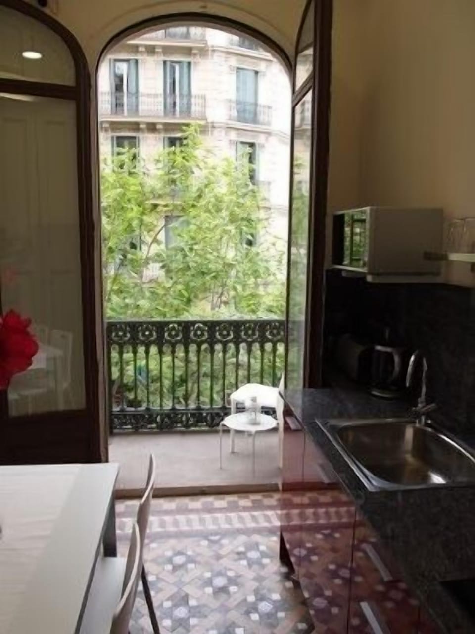 Kitchen, balcony.