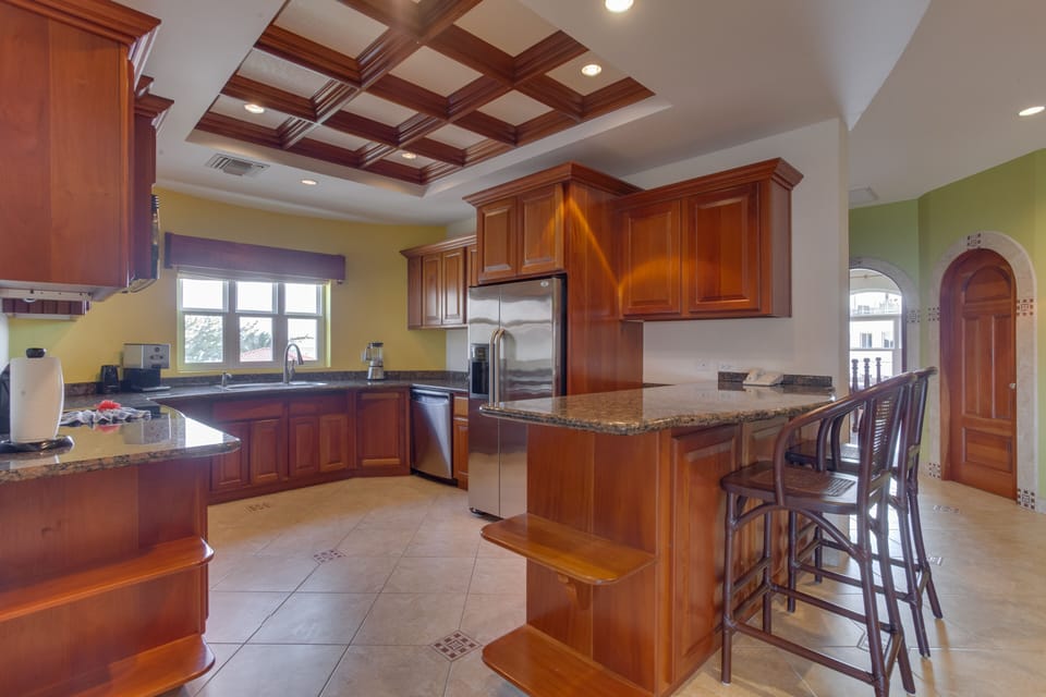 Custom woodwork throughout the kitchen and condo,