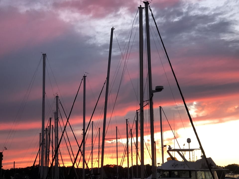 Sunsets at the Marina across the street