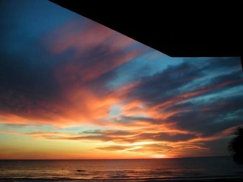 View from the balcony at sunset.