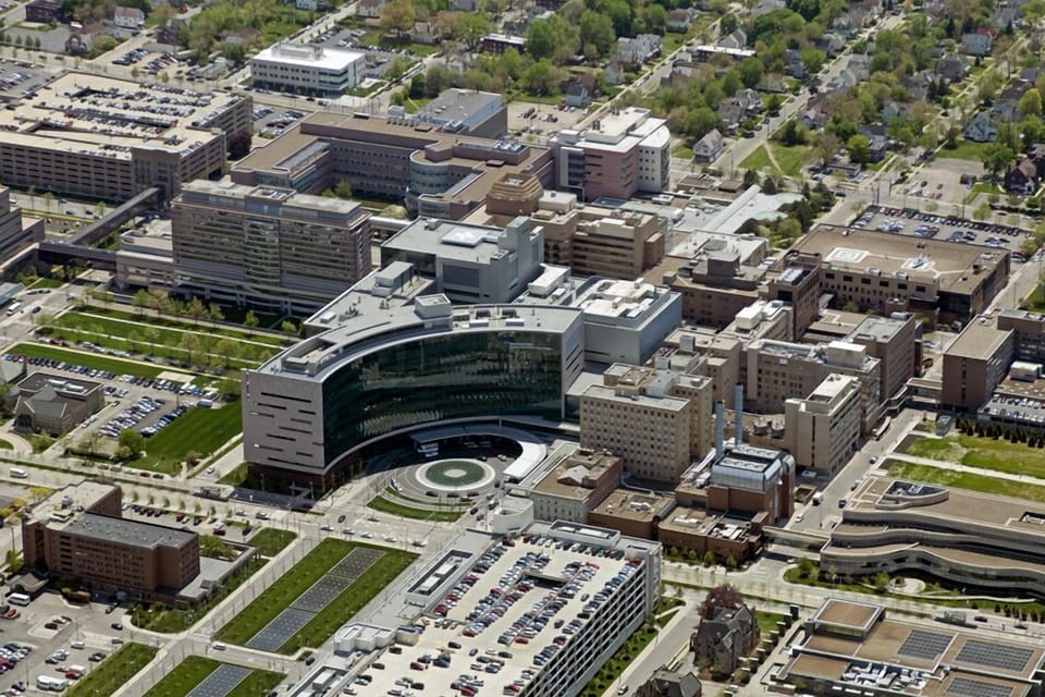 Bird's eye of the Cleveland Clinic. 