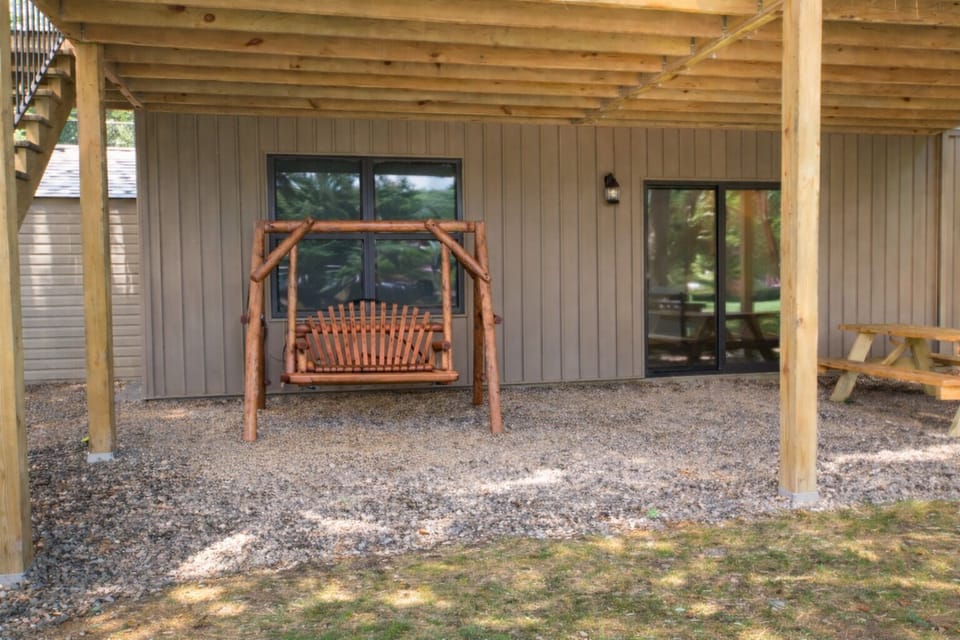 Swing under rear porch