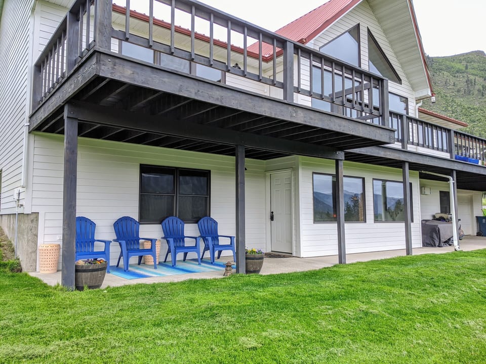 Private patio for lower level apartment.