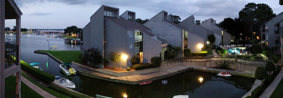 Beautiful evening view from the patio overlooking the Marina