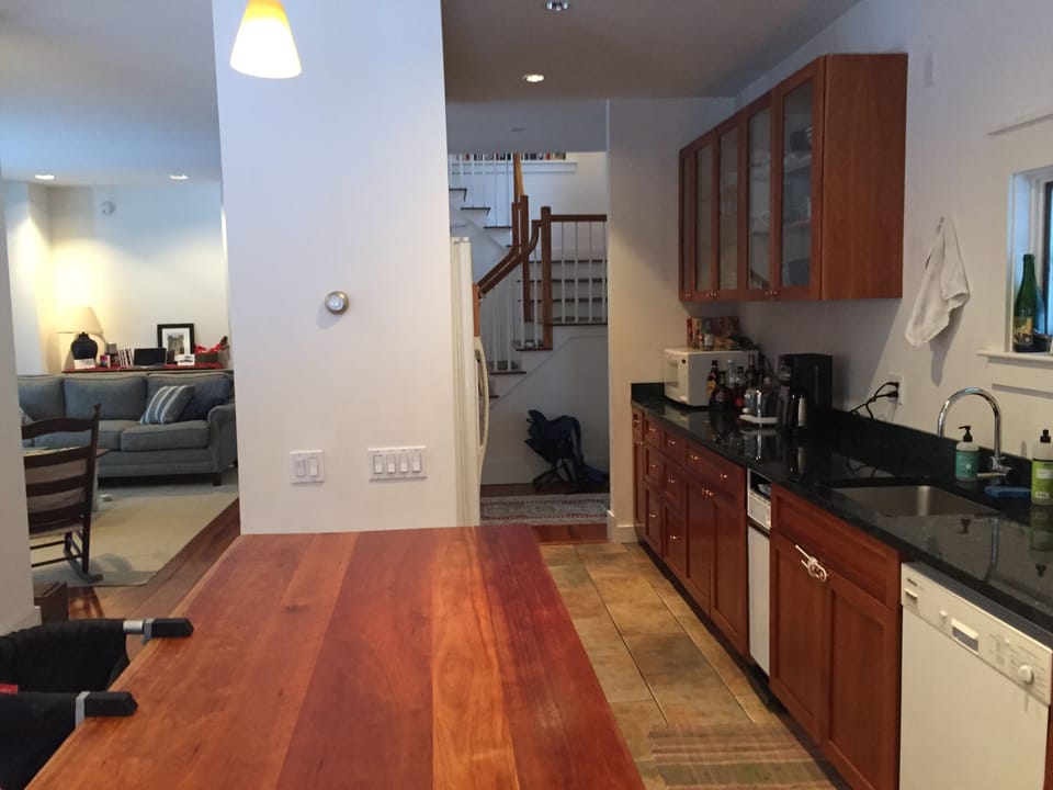 kitchen looking into living room