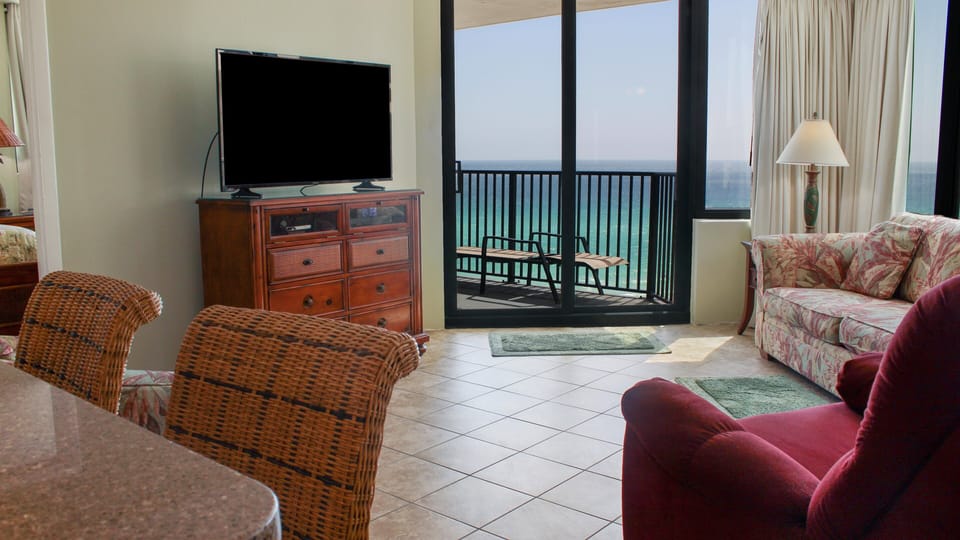 Relax in the recliner or lounge on the balcony