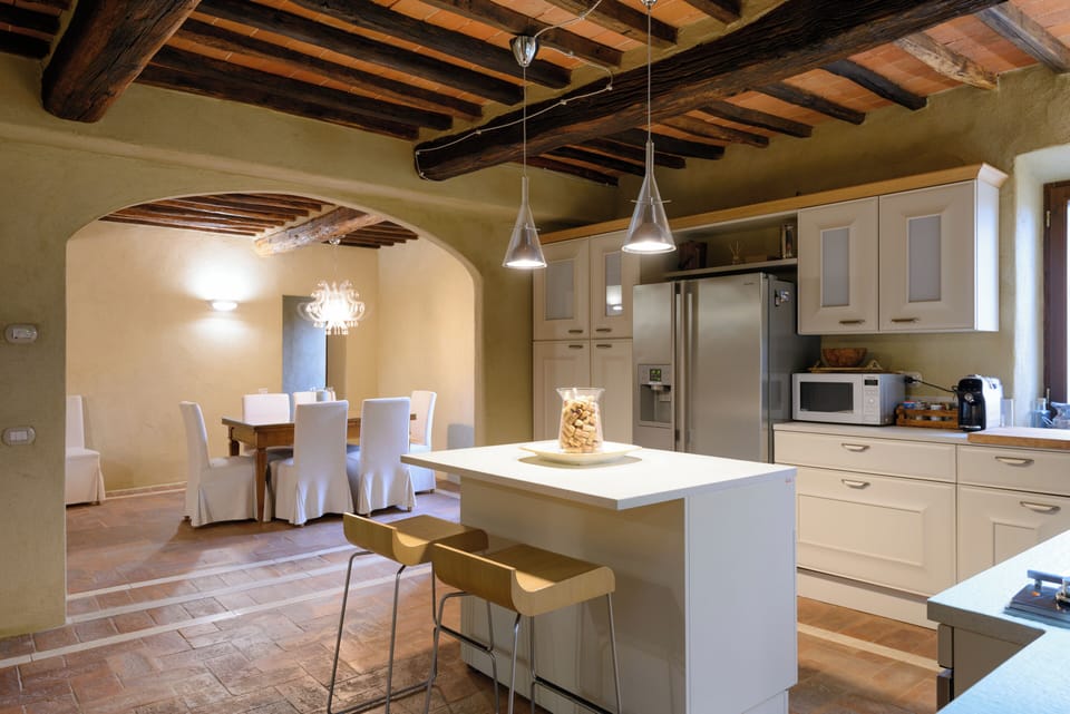 View from the kitchen towards the dining room (and internal staircase)