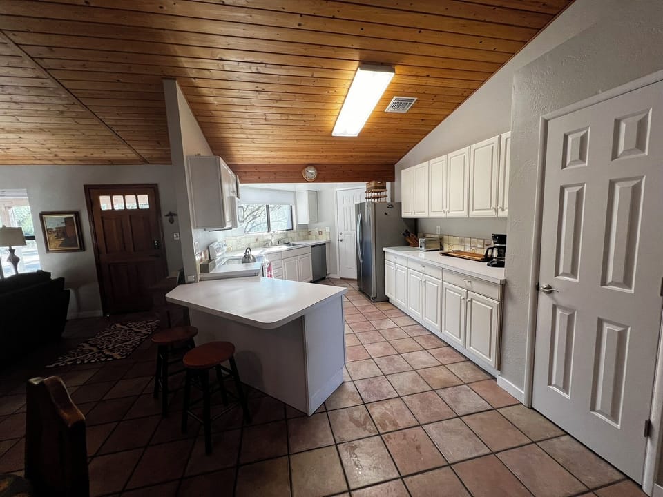 Roomy kitchen - with plenty of working space. 