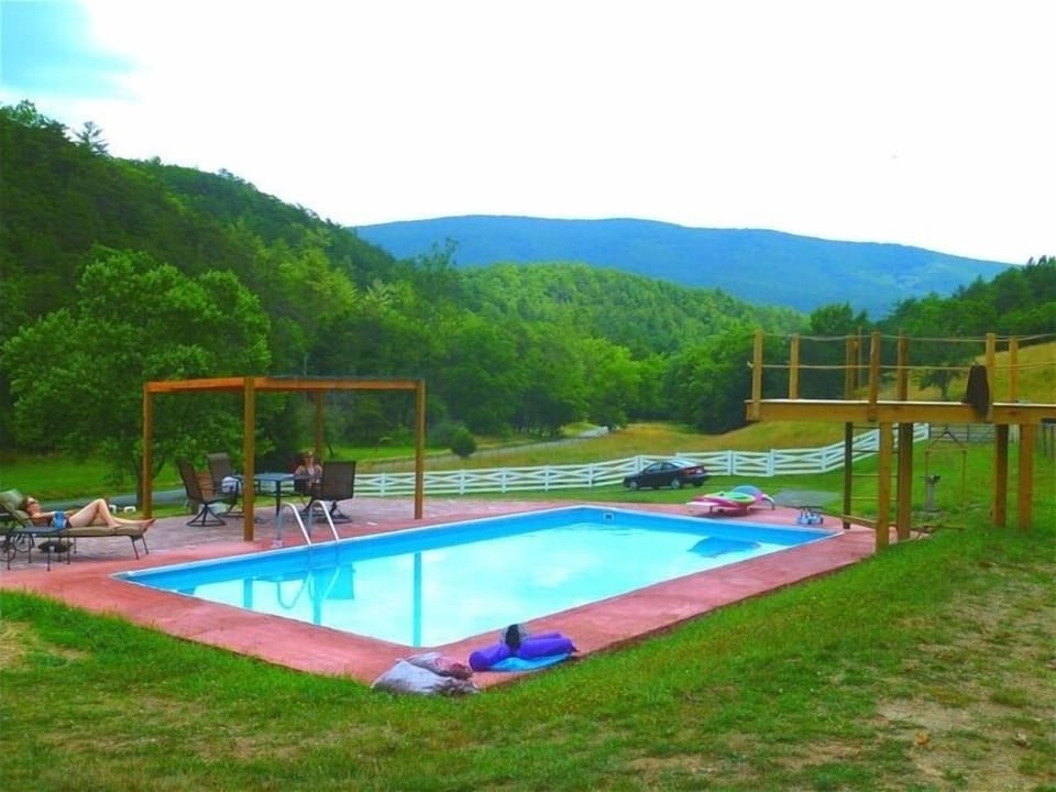 Pool & jumping platform.