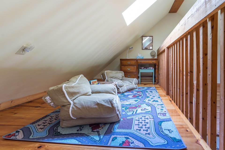 Children's reading nook in the loft