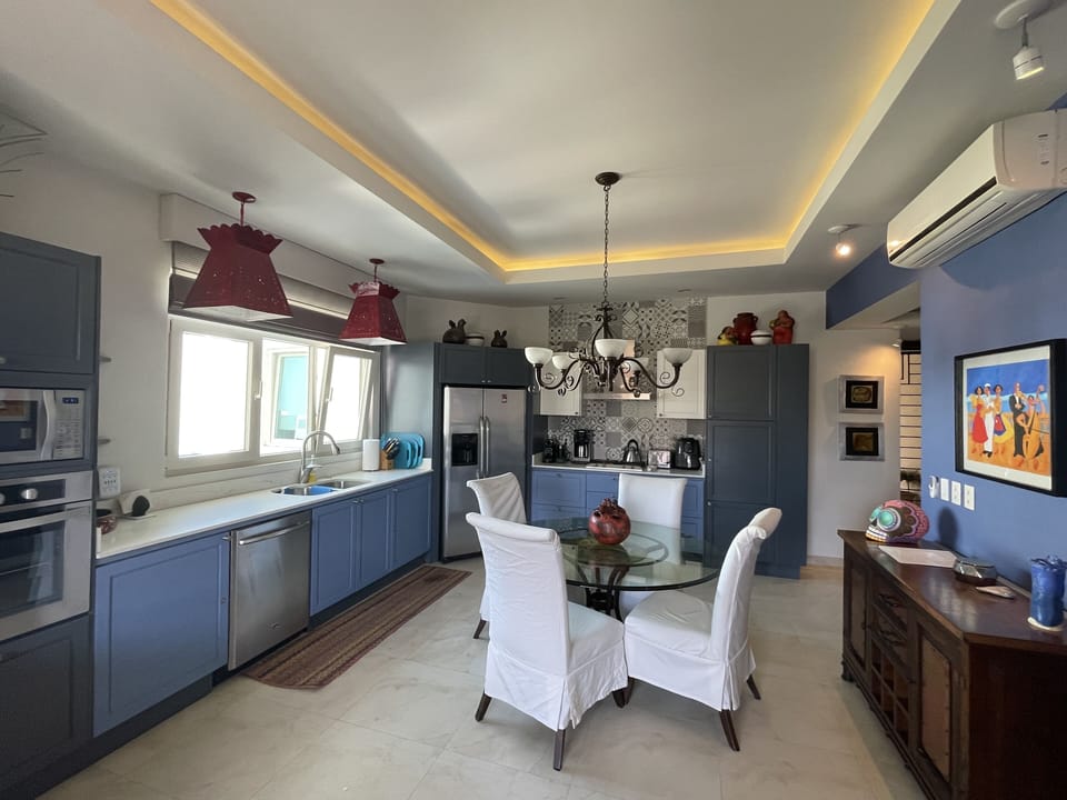 Gourmet eat in kitchen with everything for your stay. Service for 8 or more.
