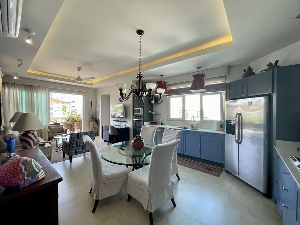 Open plan kitchen/dining and living room with w/out to terrace